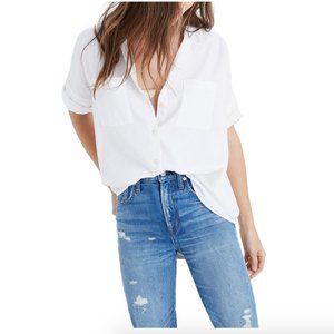 NWOT Madewell White Cotton Courier Shirt